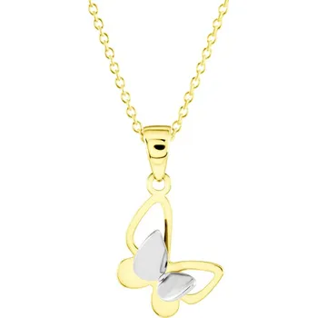 Náhrdelník GEMMAX Zlatý řetízek s Motýlkem – zlatý šperk ryzosti 585/1000 v Dárkovém balení s Certifikátem GLSCN-24451-12491