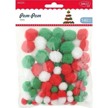 Vánoční dekorace Bambulky vánoční - 140ks