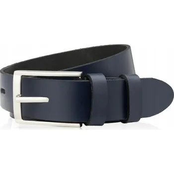 Opasek PÁSEK TMAVĚ MODRÝ 100 cm SE STŘÍBRNOU SPONOU PAOLO PERUZZI PG-03