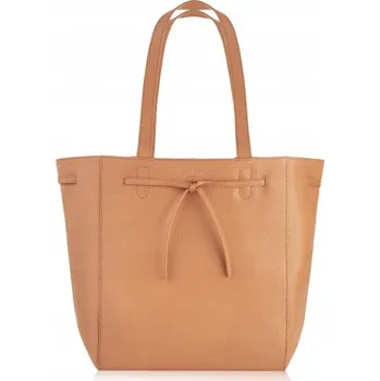 Kabelka Paolo Peruzzi shopper kabelka z pravé kůže hnědá