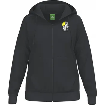 Dámská mikina ERIMA MIKINA NA ZIP S KAPUCÍ 152 VK KARLOVARSKO DÁMSKÁ - Černá - velikost 44