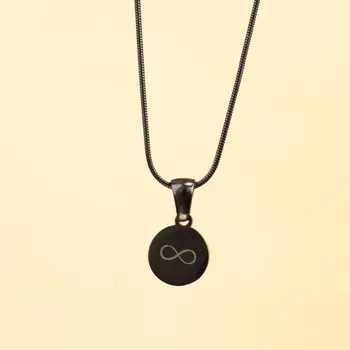 Náhrdelník Náhrdelník Vibe - nekonečno Barva: Černá, Délka řetízku: 45 cm