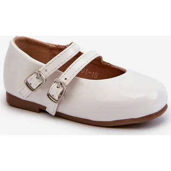 Dívčí oblečení Lakýrované Dětské Baletky S Proužky Bílé Margenis 20