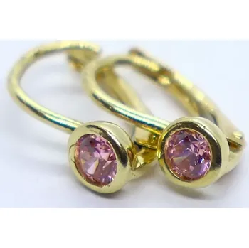 Náušnice Klenoty Budín Dívčí klasické zlaté náušnice s růženíny na patent 585/1,35gr HK2383 (Klenoty Budín Dívčí klasické zlaté náušnice s růženíny na patent 585/1,35gr HK2383)