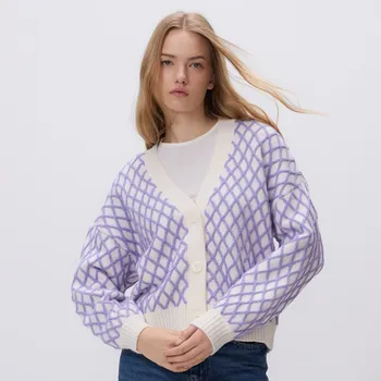 Dámský svetr Reserved - Kardigan se strukturovaným vzorem - vícebarevná - 453HH-MLC - 453HH-MLC-M