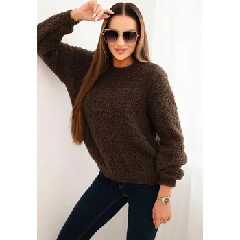 Dámský svetr Svetr dámský z měkkého mohairu hnědý UNI