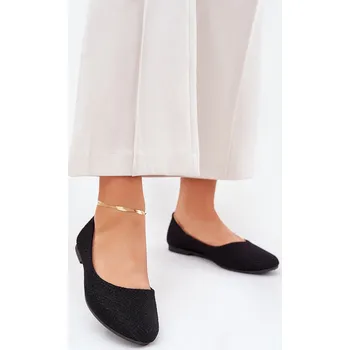 Dámské baleríny Dámské Baletky Ploché S třpytkami Černé Tatorelis 37