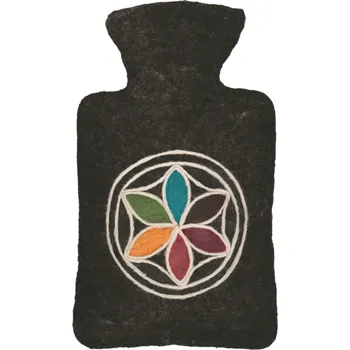 Termofor HUGO-FROSCH Termofor Hugo Frosch Classic s plstěným obalem ze 100 % ovčí vlny merino – Flower of Life