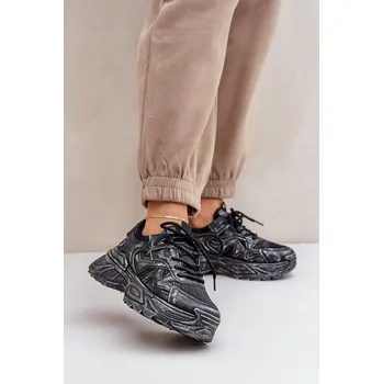 Dámské tenisky Dámské tenisky s obnošením na platformě černé Seladwen 37