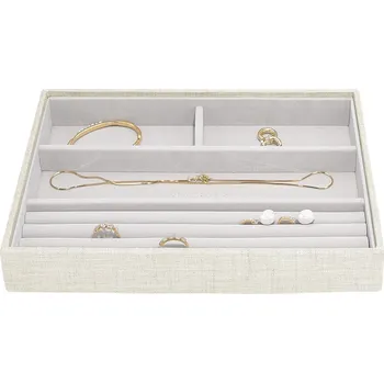 Šperkovnice Stackers, Krabička na šperky Stackers 4 přihrádky lněná classic světle béžová - Formadore