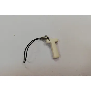 Přívěsek Fimo přívěsek na mobil - písmeno "T" bílý