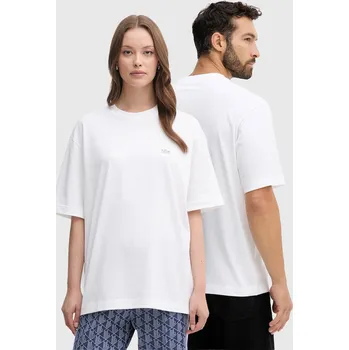 Pánské tričko Bavlněné tričko Lacoste TH7744 bílá 00X, vel. M