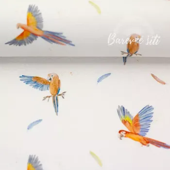 Úplet, Papoušci, ecru (E) (Kvalitní úplet z Německa )