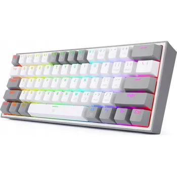 Klávesnice Herní mechanická klávesnice Redragon K617 Fizz RGB bílo-šedá