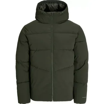 Velká pánská prošívaná bunda s kapucí Jack & Jones 12283873 khaki (6XL)