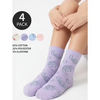 Dívčí spodní prádlo Sinsay - Sada 4 párů ponožek Stitch - vícebarevná - 375FY-MLC - 375FY-MLC-R26