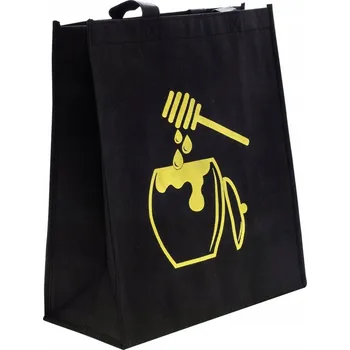 Nákupní taška Ekologická nákupní taška černá - vzor medová sklenice