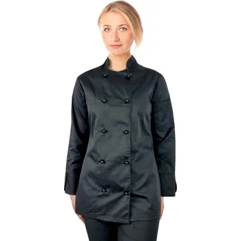 Gastro oděv Dámská černá kuchařská blůza – gastronomický plášť, dlouhý rukáv (XXL)