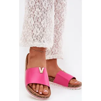 Dámské sandále Dámské sandály na korkové platformě s ozdobným detailem fuchsie Vessira 37