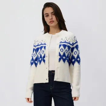 Dámský svetr Reserved - Svetr se vzorem - modrá - 539HH-55M - 539HH-55M-XL