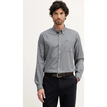 Pánská košile Košile Barbour Longfield pánská, tmavomodrá barva, regular, s límečkem button-down, MSH5707 59X, vel. S