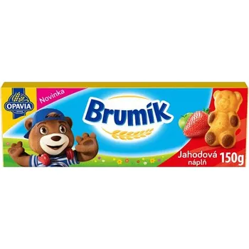 Opavia Brumík Jablečno-jahodová náplň jemné pečivo 150g