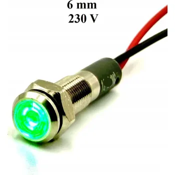 Polovodič Signální kontrolka LED dioda zelená 230V 6mm