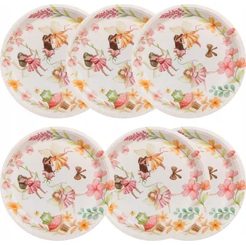 Talíř Papírové talířky Lesní víly - Fairy Garden 18 cm 6 Kusů