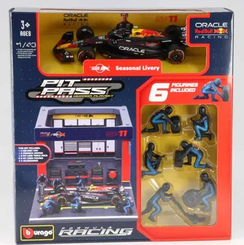 autíčko F1 Red Bull Oracle Sergio Perez #11 Diorama Pit Stop 1:43 F1 Red Bull - kovový model
