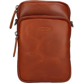 Pánská aktovka Kožená taška na mobil a doklady Sparwell Ajax - koňak