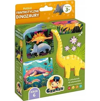 Puzzle CzuCzu Puzzle Fantastické Dinosaury pro děti 3+ 5 skládaček 45 dílků