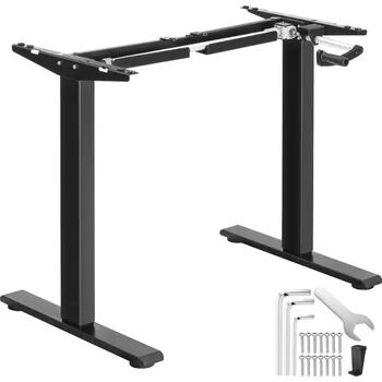 Psací stůl TecTake GmbH 405110 výškově nastavitelný stůl idun, nastavitelný, s ruční klikou - černá