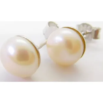 Náušnice Klenoty Budín Dámské zlaté peckové náušnice s bílou perlou z bílého zlata 585/1,63gr 01100 (Klenoty Budín Dámské zlaté peckové náušnice s bílou perlou z bílého zlata 585/1,63gr 01100)