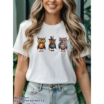 Dámské tričko Trička s potiskem Tričko s potiskem, SOVY 2, 1 ks zvolte VELIKOST textilu ZDE:: M- velikost typ Beagle