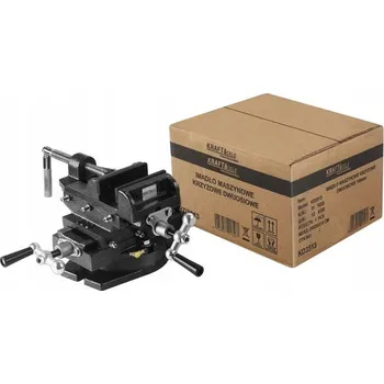 Svěrák ROBUSTNÍ LITINOVÝ STROJNÍ KŘÍŽOVÝ SVĚRÁK DVOUOSÝ 100mm PRO VRTÁNÍ