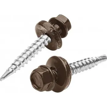 Šroub Šroub samořezný pozink. 4,8x60mm tmavě hnědá RAL8019