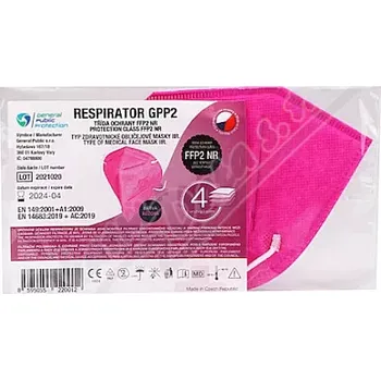 respirátor Respirátor GPP2 tř.ochrany FFP2 NR 1ks růžový