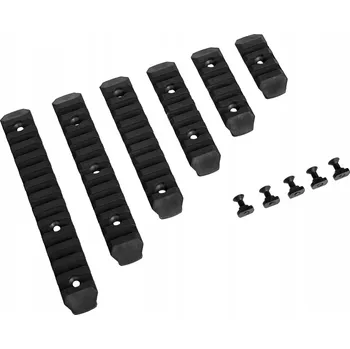 Sportovní střelba Sada 6 polymerových RIS lišt na M-LOK, černá