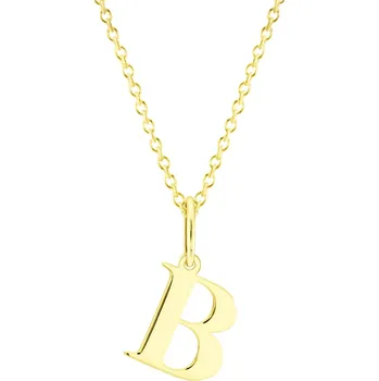 Náhrdelník GEMMAX Zlatý řetízek s písmenem „B“ - tiskací – zlatý šperk ryzosti 585/1000 v Dárkovém balení s Certifikátem GUSYN-43241-12491