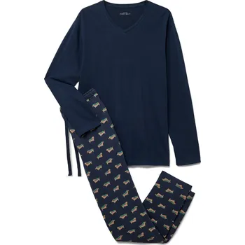 706824 - Tchibo - Pyžamová souprava - pro muže - vel. XL 56/58 - barva: modrá/s potiskem