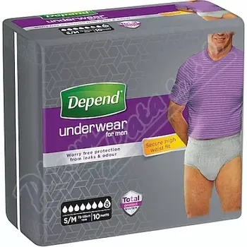 Inkontinenční kalhotky Depend Super inkont.kalh.vyš.pas muži vel.S/M 10ks