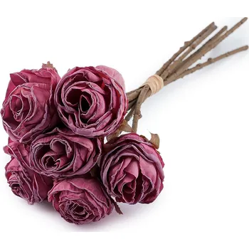 umělá květina Umělá růže vintage svazek, barva 5 starorůžová