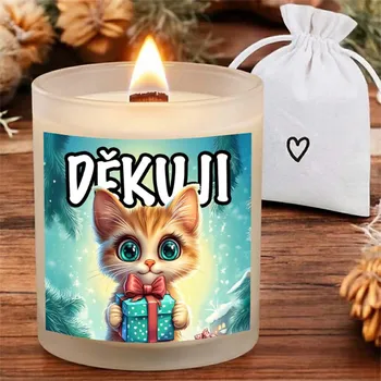 Svíčka Ahome Krásná svíčka s praskajícím knotem Děkuji Vanilka