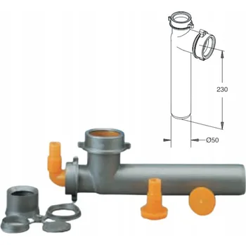 Dvoucestná spojka Ø 40/50 pro připojení praček a myček Ø 20/25, 230 mm