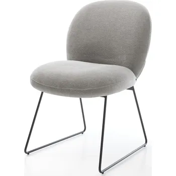 Jídelní židle DELIFE Jídelní židle Nube-Flex strukturovaná látka Měkký šedá tenká podnož černá taštičkové pružiny