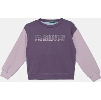 Chlapecká mikina Dětská bavlněná mikina United Colors of Benetton 3J68C10Q0.G.seasonal fialová 45X, vel. 120