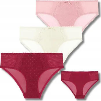 Dámské oblečení 3x Dámské kalhotky Bikini Kalhotky Krajkové Hladké Barevné Decentní MORAJ XL