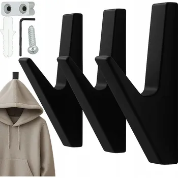 Věšák 3x VĚŠÁK NA OBLEČENÍ DO PŘEDSÍNĚ HÁČEK NA ZEĎ ČERNÝ LOFT