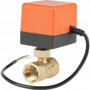 Ventil KULOVÝ KOHOUT S POHONEM AC 220 V Z MOSAZI