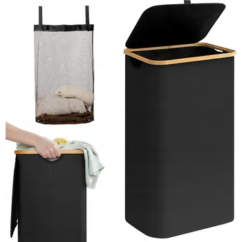 Koš na prádlo 100L Černý koš na prádlo s vyjímatelnou vnitřní vložkou